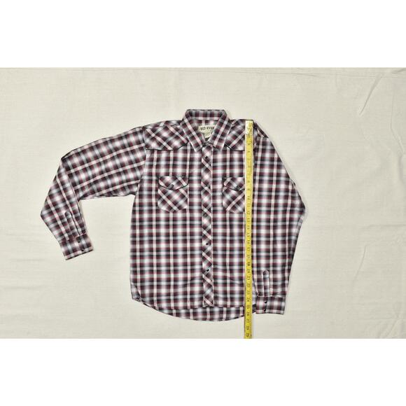 Red River Outfitters Mens Big & Tall Size XXL Western Pearl Snap Plaid Shirt - Picture 4 of 8